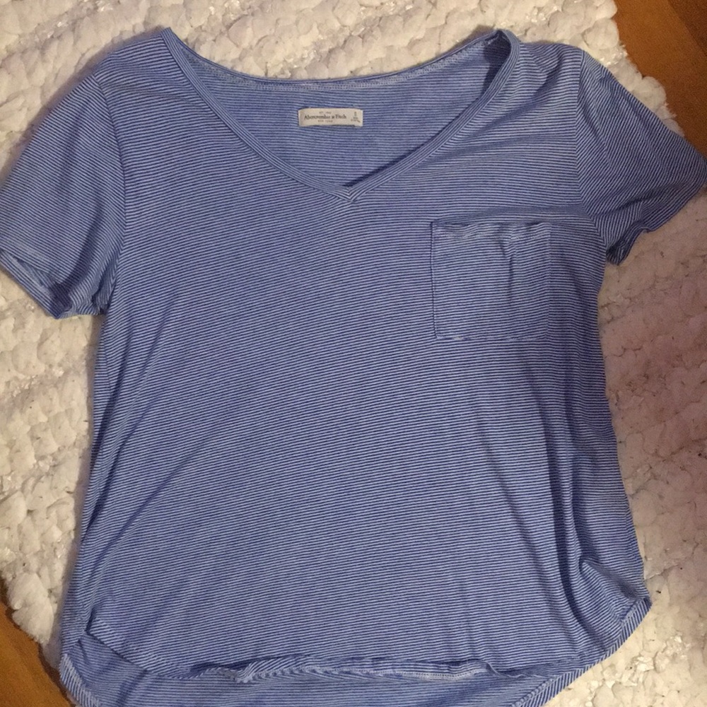 Blue and white striped top